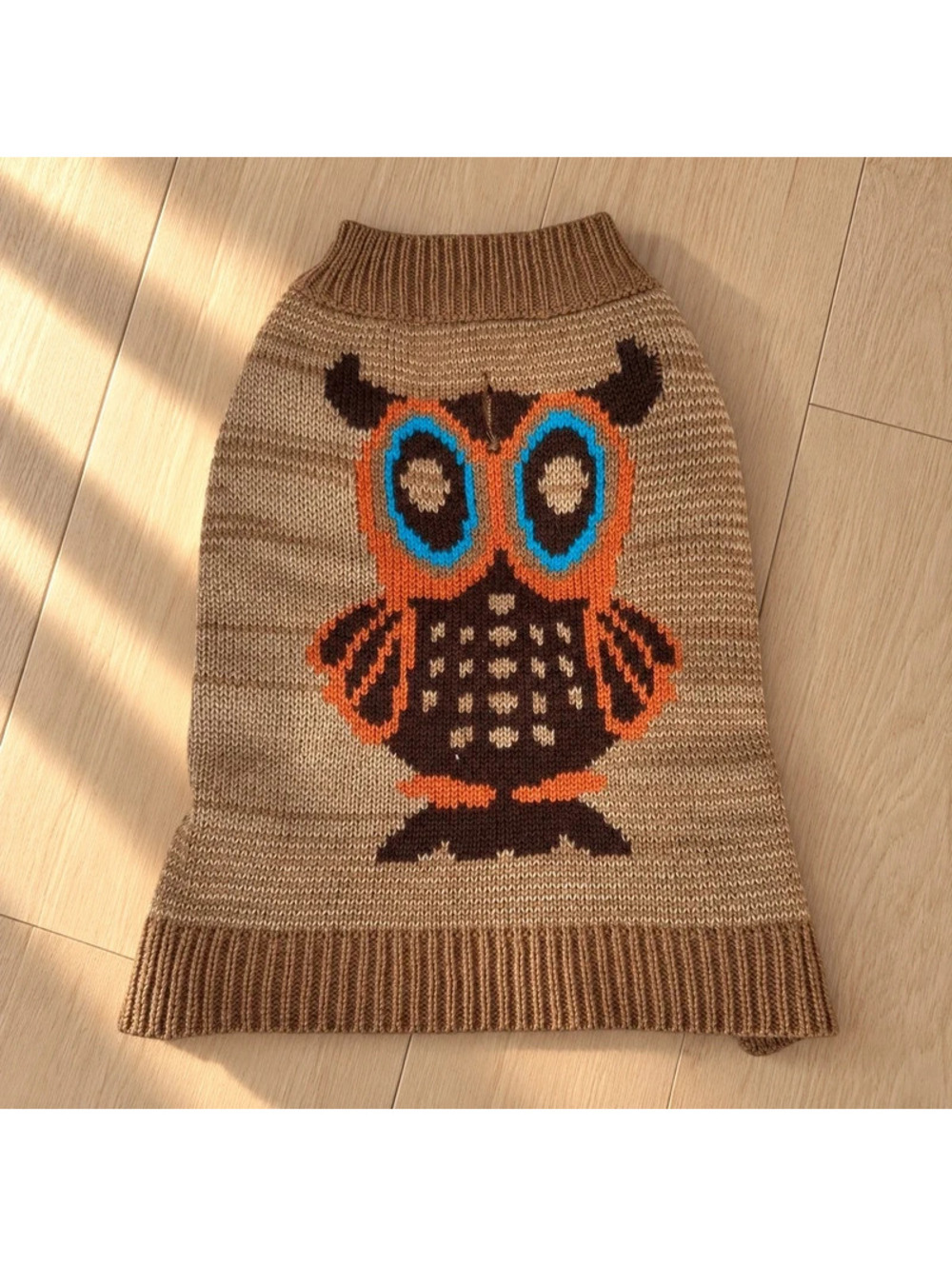 Pet Spirit Small Dog Sweater NWT Brown Owl Knit Fall Winter Pet Clothing